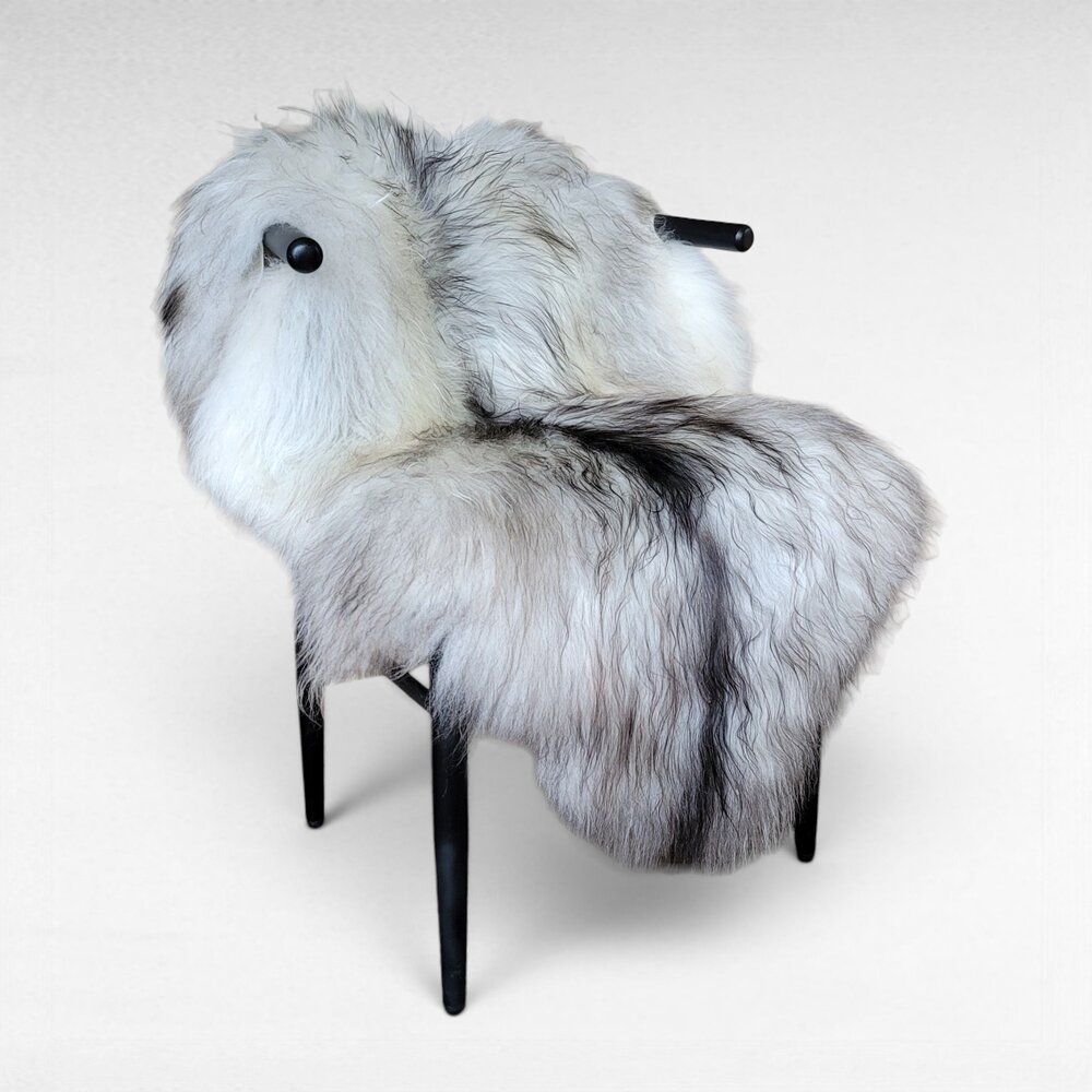 Genuine Icelandic Sheepskin Rug Gray Wide Long Silky Soft 51" x 33"
